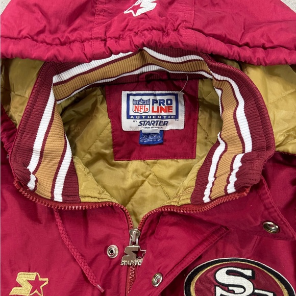 Rare 90’s San Francisco 49ers Starter Jacket Removable Hood And Sleeves XL 🔥 - Picture 2 of 5